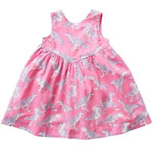 Pink Chicken Girls Pink Sleeveless T-Rex Print Angie Dress Size 3 Years